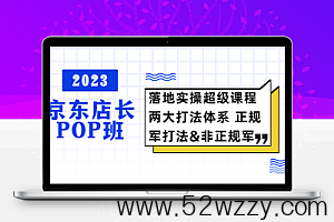 2023京东店长·POP班 落地实操超级课程 两大打法体系 正规军&非正规军-微众资源